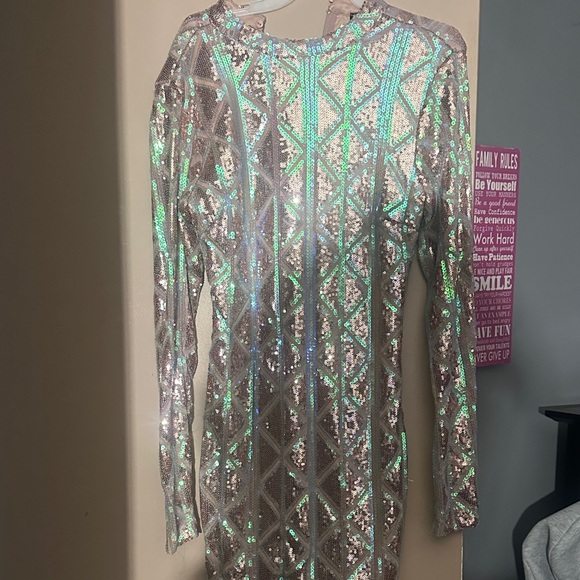 Fashion Nova Dresses & Skirts - Fashion Nova Silver Sequin Dress